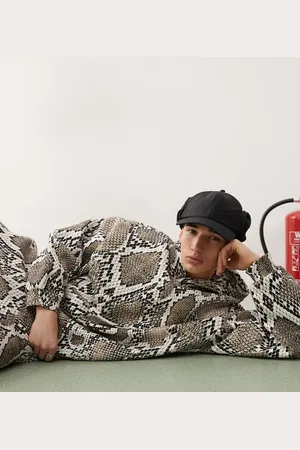 COLLUSION Hoodie with snakeskin print in boxy skater fit co-ord