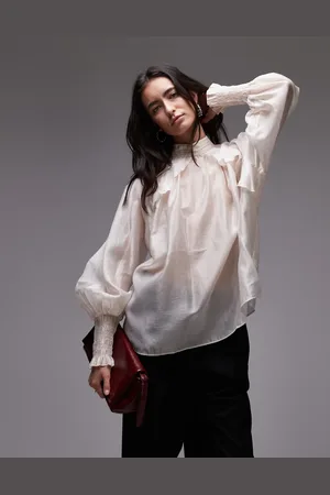 & OTHER STORIES & sheer volume blouse with frill detail in