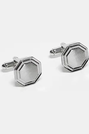 ASOS Hexagon cufflinks with brushed top in tone
