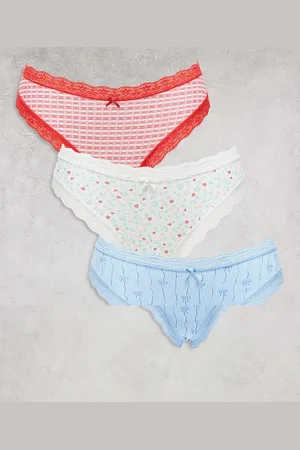 Cotton On Cotton On 3 pack cotton lace cheeky brief in