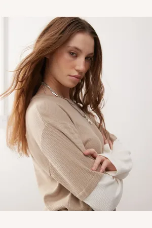Reclaimed Layered waffle long sleeve top