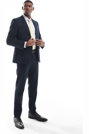 ASOS Skinny suit trousers with wool in barleyweave