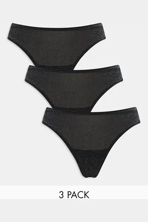 Lindex 3 pack glitter thong in