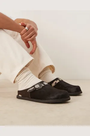 ASOS Premium mule clogs in cow hair with buckle
