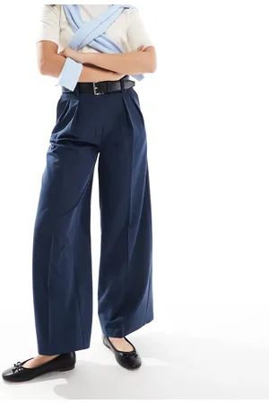 ASOS Tailored relaxed cropped trousers with faux leather belt in