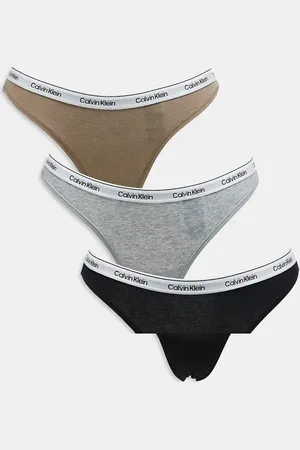 Calvin Klein Modern Logo 3 pack logo waistband thong in