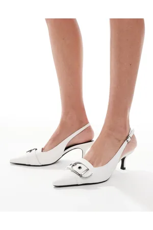 SEQWL Maybach sling back kitten heels with buckle in