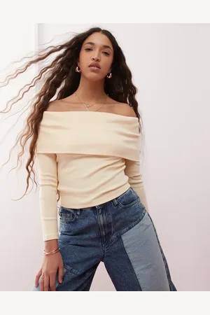 Miss Selfridge Deep fold over top in buttermilk