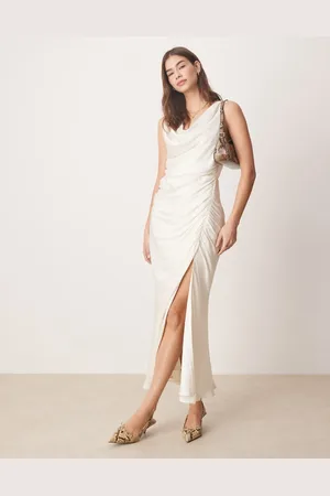 Abercrombie & Fitch Cowl neck draped maxi dress in