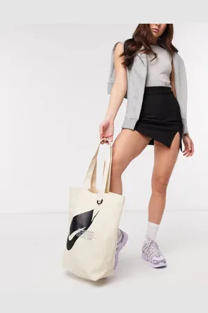 Nike Swoosh canvas tote bag in cream
