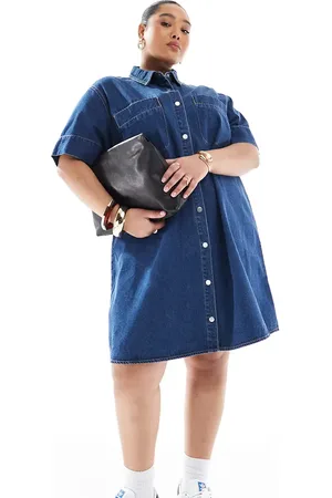 VERO MODA Boxy denim mini dress in medium