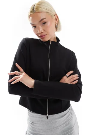 Stradivarius Soft touch zip through track jacket in