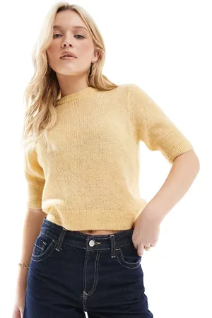 ONLY Lightweight short sleeve knitted jumper in