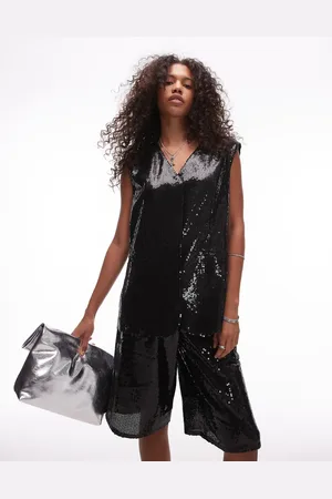 Topshop Sequin co-ord waistcoat in