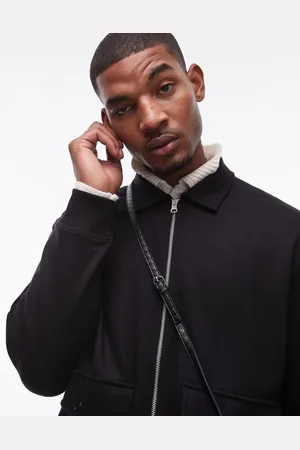 Topman Premium oversized fit twill shacket in