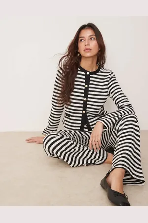 New Look Co-ord knitted stripe cardigan in
