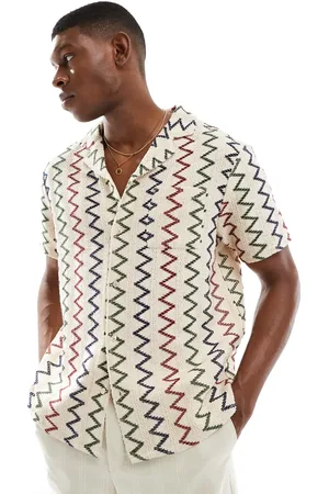 Aray Crochet short sleeve beach shirt in