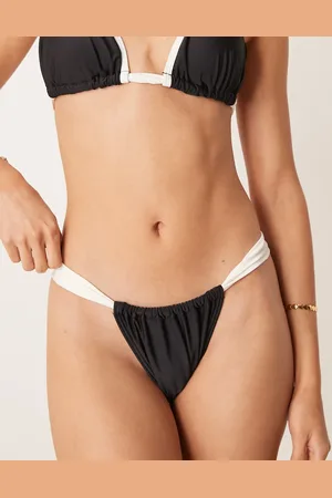 New Look Contrast strap bikini bottoms in