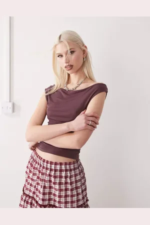Reclaimed Slinky cowl neck tank in plum