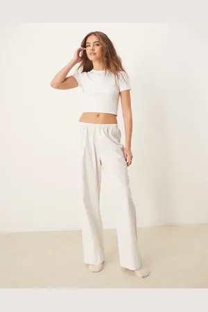 Urban Threads Pointelle short sleeve and cotton stripe trouser pyjama set in