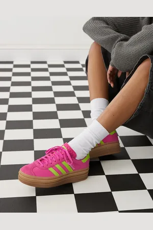 adidas Gazelle Bold platform trainers in and green