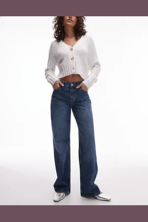 Topshop Ember low rise wide leg jean in rich