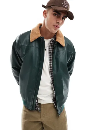 Cotton On Cotton On faux leather flight jacket in dark emerald