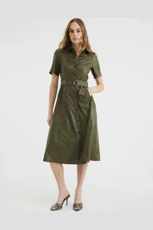 River Island Pu midi dress in