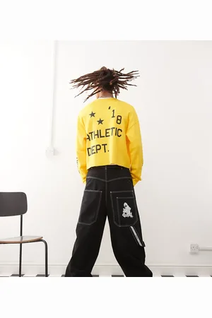 COLLUSION Boxy long sleeve atheltic football t-shirt in