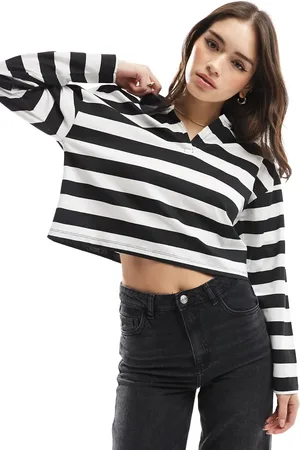 ONLY Boxy polo in stripe