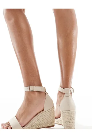 SEQWL SEQWL Amber Wide Fit wedge heeled espadrilles in beige
