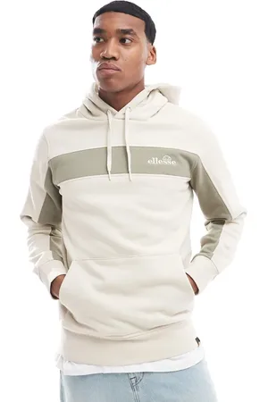 Ellesse Vierian stripe logo hoodie in beige