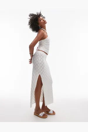 Rhythm Daisy knit maxi beach skirt co-ord in