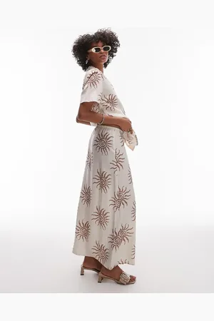 Rhythm Seafarer maxi beach skirt co-ord in and brown