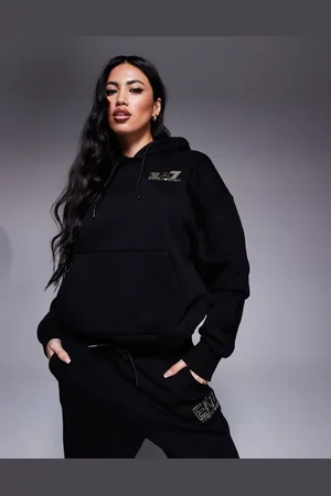 EA7 Armani gold logo hoodie co-ord in