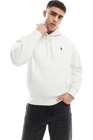 Ralph Lauren Script icon logo back print heavyweight relaxed fit hoodie in cream