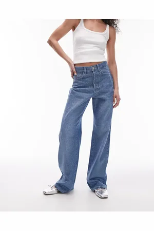 Topshop Mid rise loose fit embelished jean in bright