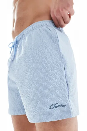 River Island Seersucker swim trunks in light