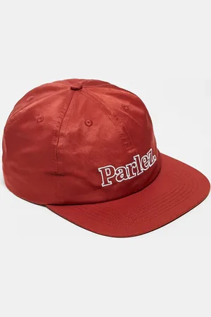 Parlez Brade 6 panel logo nylon cap in coral