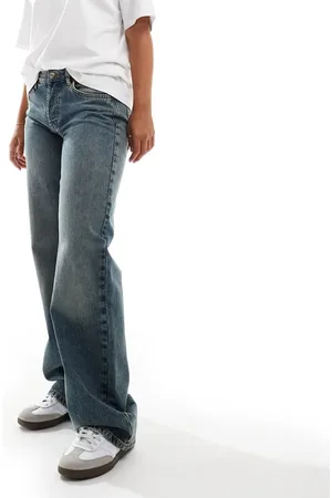 Topshop Hourglass Ember low rise wide leg jean in grime