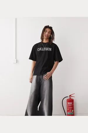 COLLUSION Boxy embroidered branded t-shirt in