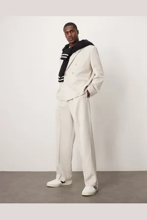 ASOS Wide leg suit trousers in pebble
