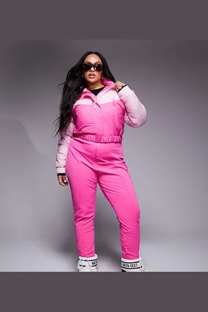 ASOS 4505 Curve Ski water repellent insulated colour block retro ski suit in