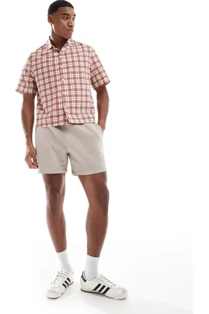 Hollister 8" loose fleece short in beige