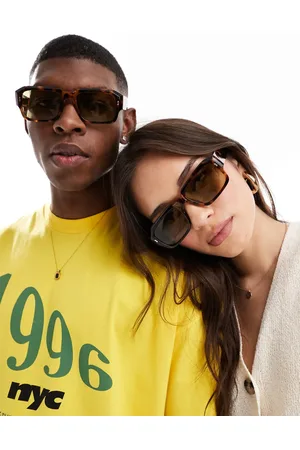 Aire Pluto square sunglasses in tortoiseshell with sage green lens