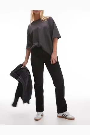 Topshop Hourglass Kort high rise straight jean in washed