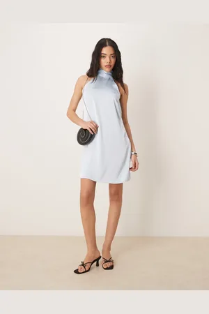 VILA Satin halter mini dress in pastel
