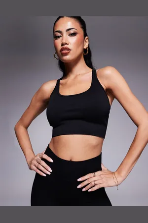 ASOS 4505 seamless multi strap medium support sports bra with removable padding in