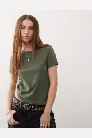 COLLUSION Fitted cap sleeve t-shirt in dark