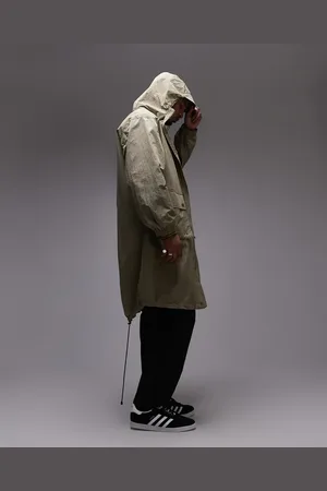 Topman Lightweight ripstop parka jacket in khaki